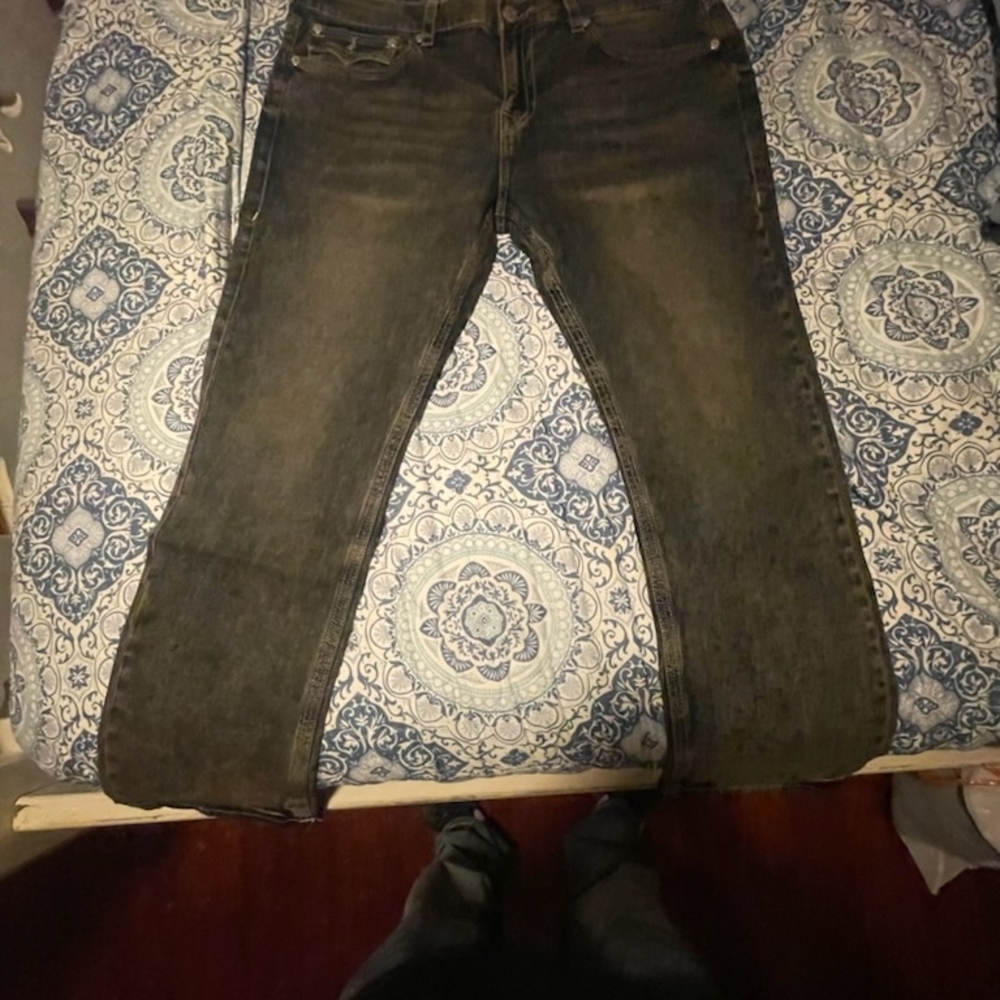 True Religion Dark Blue Brown Men's Relaxed Jeans